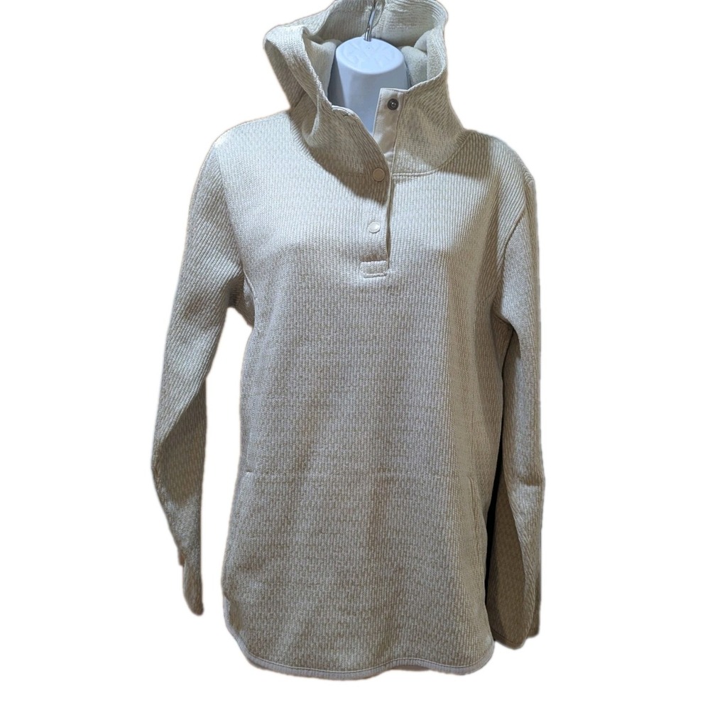 Columbia Women's Rosenblum Pullover Hoodie Quarter Snap Cream Beige Size XL